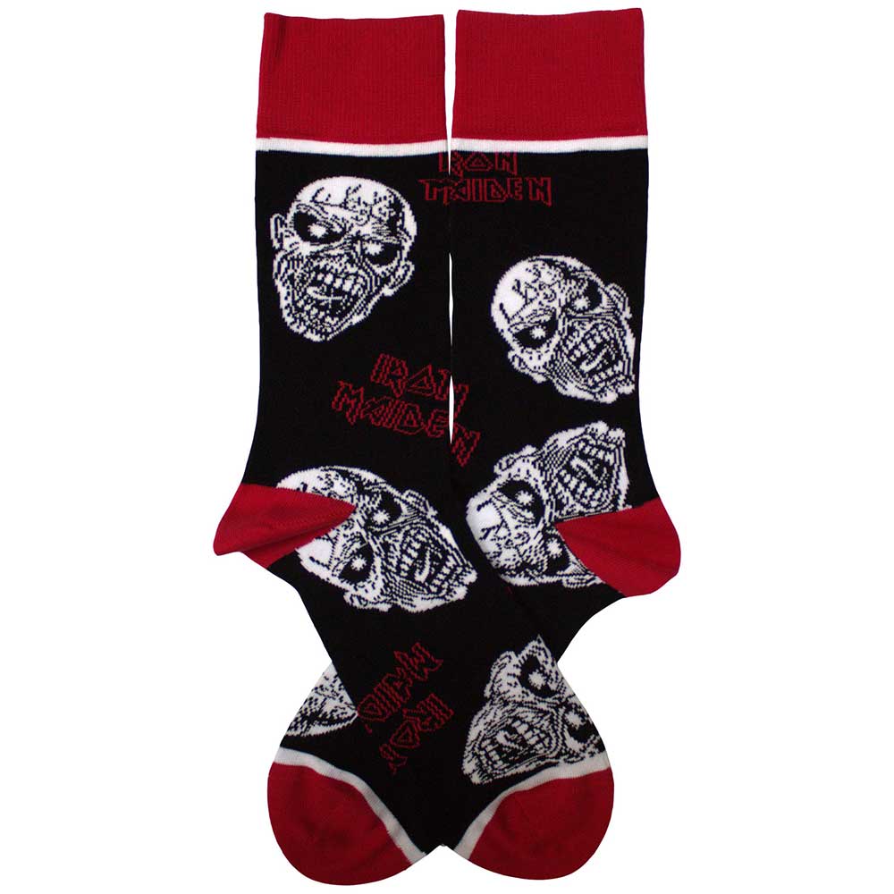 Image of Iron Maiden Unisex Ankle Socks:  Eddie Skulls Rock Off