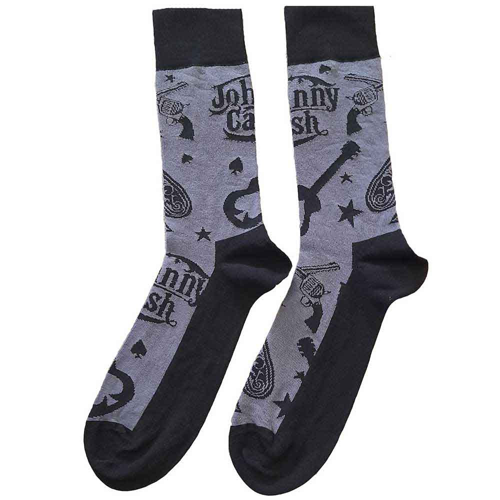 Image of Johnny Cash Unisex Ankle Socks: Guitars 'n Guns Rock Off