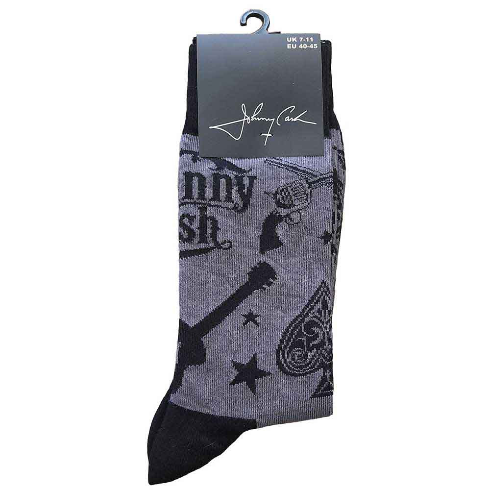 Johnny Cash Unisex Ankle Socks: Guitars 'n Guns