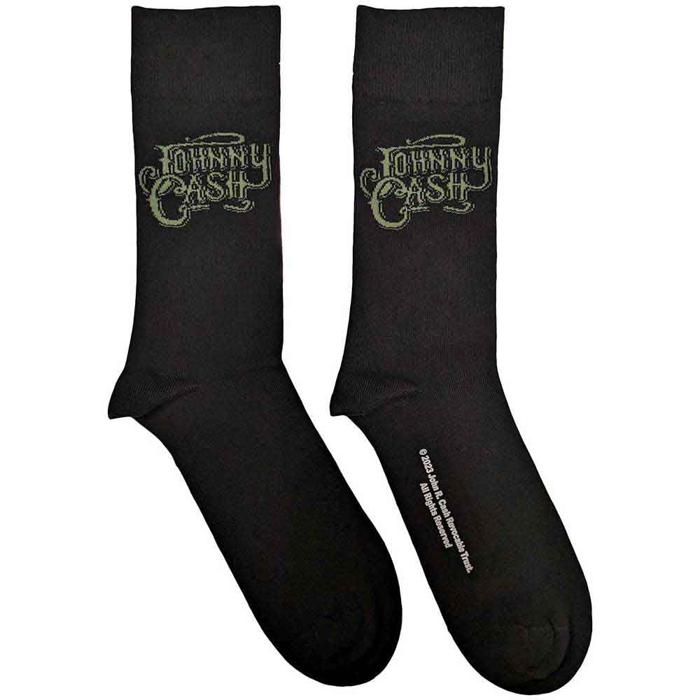 Image of Johnny Cash Unisex Ankle Socks: Text Logo Rock Off