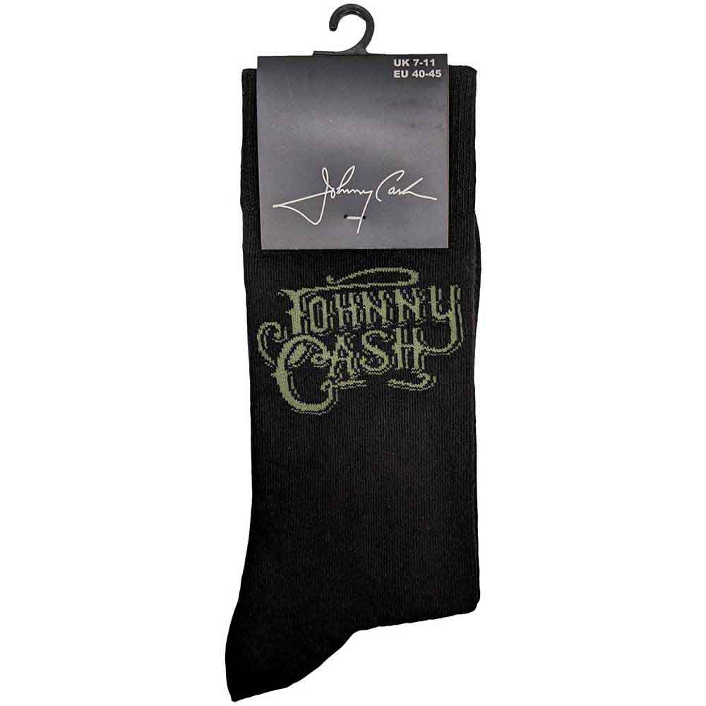 Image of Johnny Cash Unisex Ankle Socks: Text Logo Rock Off