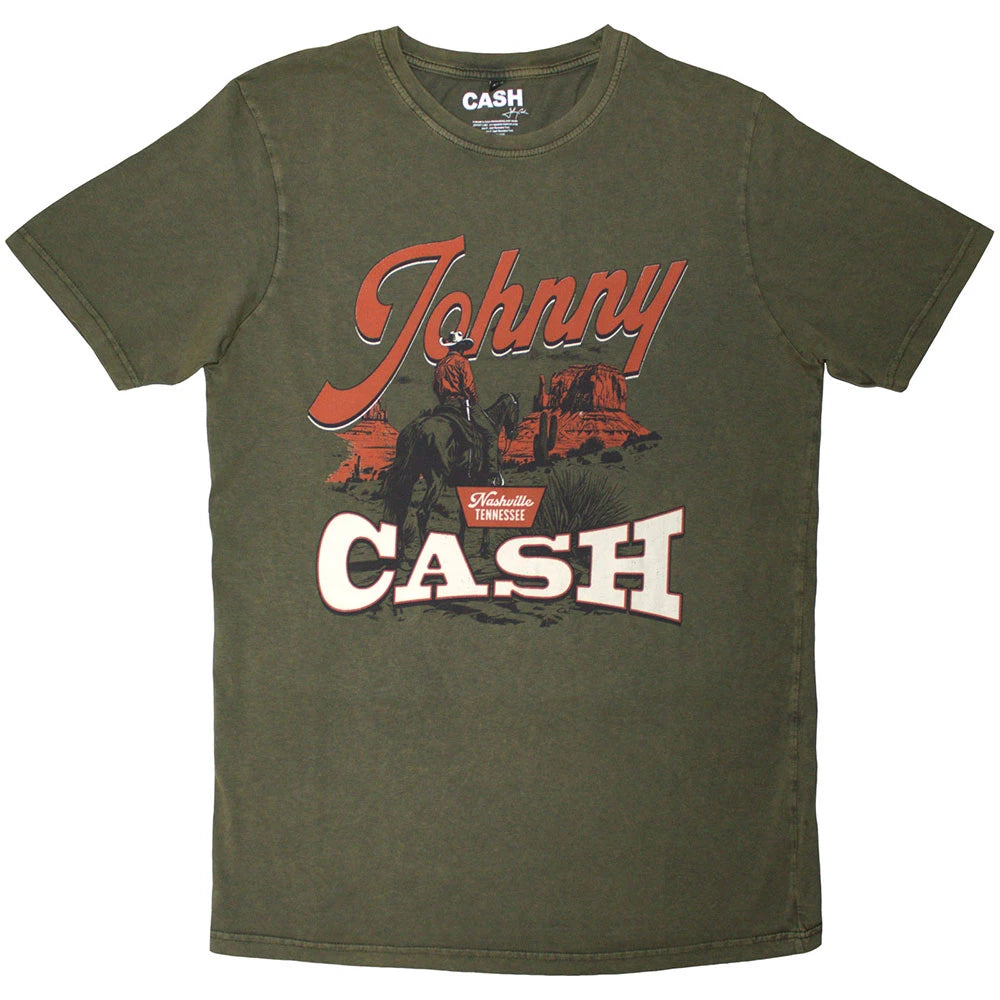 Image of Johnny Cash Unisex Stone Wash T-Shirt: Desert Cowboy