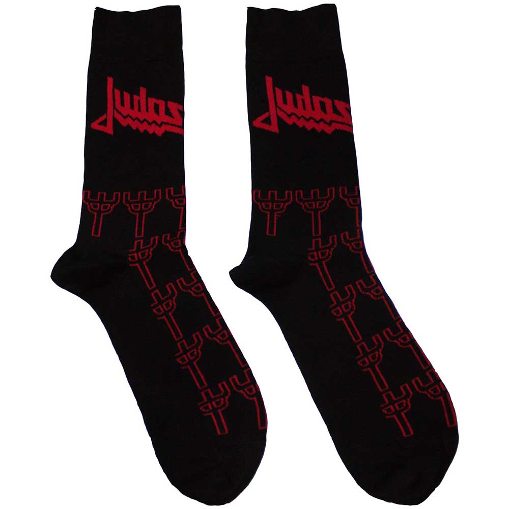 Image of Judas Priest Unisex Ankle Socks: Trident Pattern Rock Off
