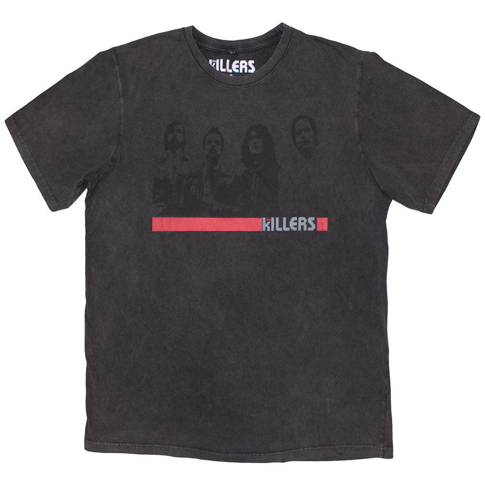 Image of The Killers Unisex Stone Wash T-Shirt: Band Photo Mono