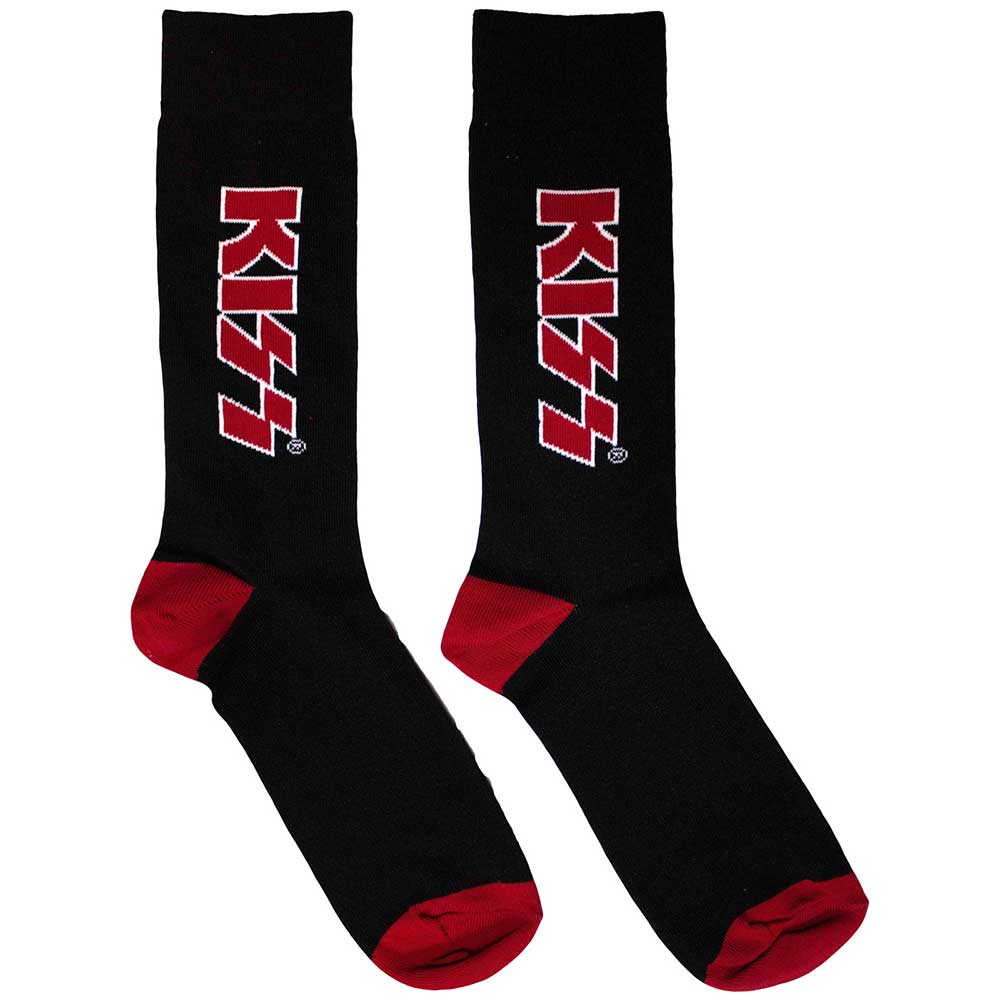 Image of KISS Unisex Ankle Socks: Red Logo Rock Off