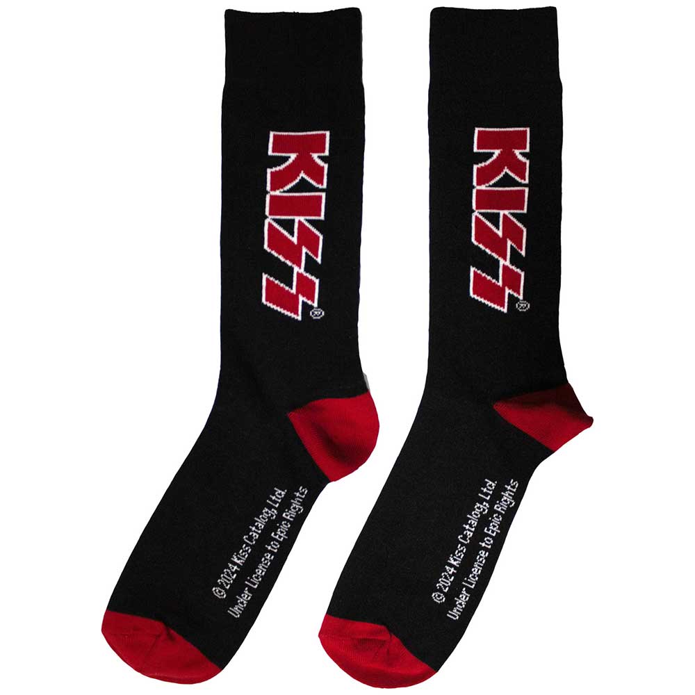 Image of KISS Unisex Ankle Socks: Red Logo Rock Off