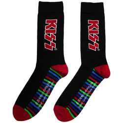 Image of KISS Unisex Ankle Socks: Red Logo & Stripes