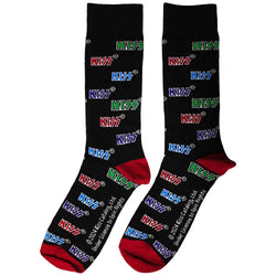 Image of KISS Unisex Ankle Socks: Coloured Logos Pattern