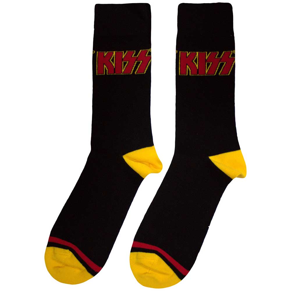 KISS Unisex Ankle Socks: Red Logo Single Stripe