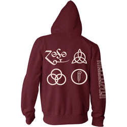 Image of Led Zeppelin Unisex Zipped Hoodie - Symbols