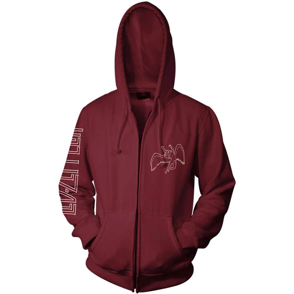 Image of Led Zeppelin Unisex Zipped Hoodie - Symbols Rock Off