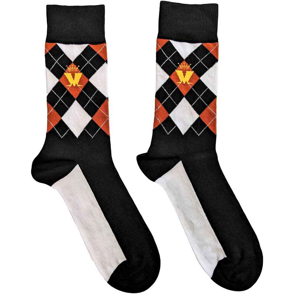 Image of Madness Unisex Ankle Socks: Crown & M Brown Diamond Rock Off