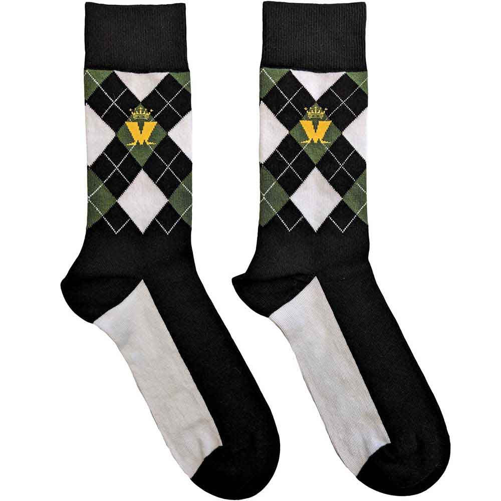 Image of Madness Unisex Ankle Socks: Crown & M Green Diamond Rock Off