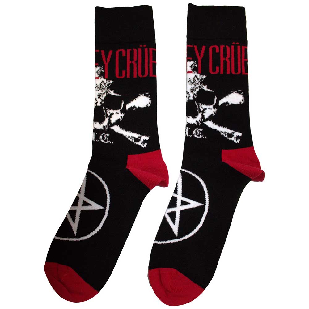 Image of Motley Crue Unisex Ankle Socks: Skull & Crossbones Rock Off