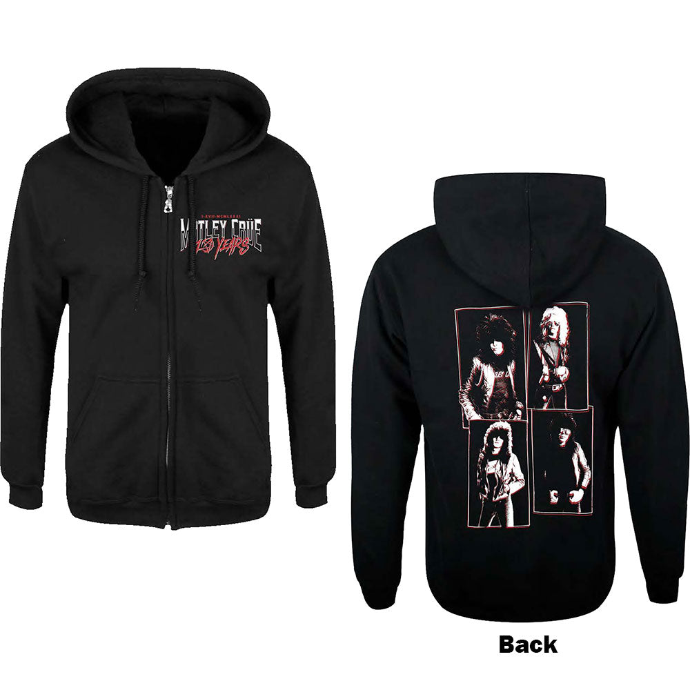 Motley Crue Unisex Zipped Hoodie - 40 YEARS