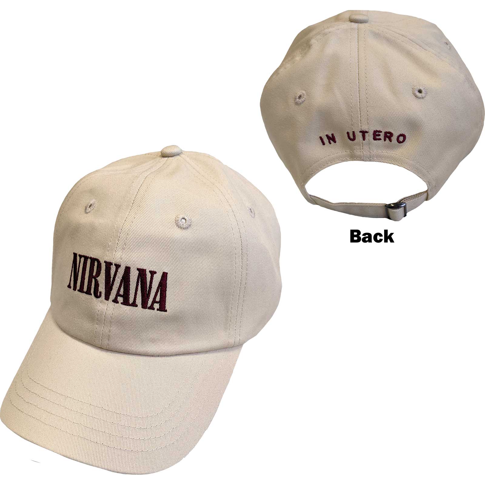 Image of Nirvana Unisex Baseball Cap: Text Logo Rock Off