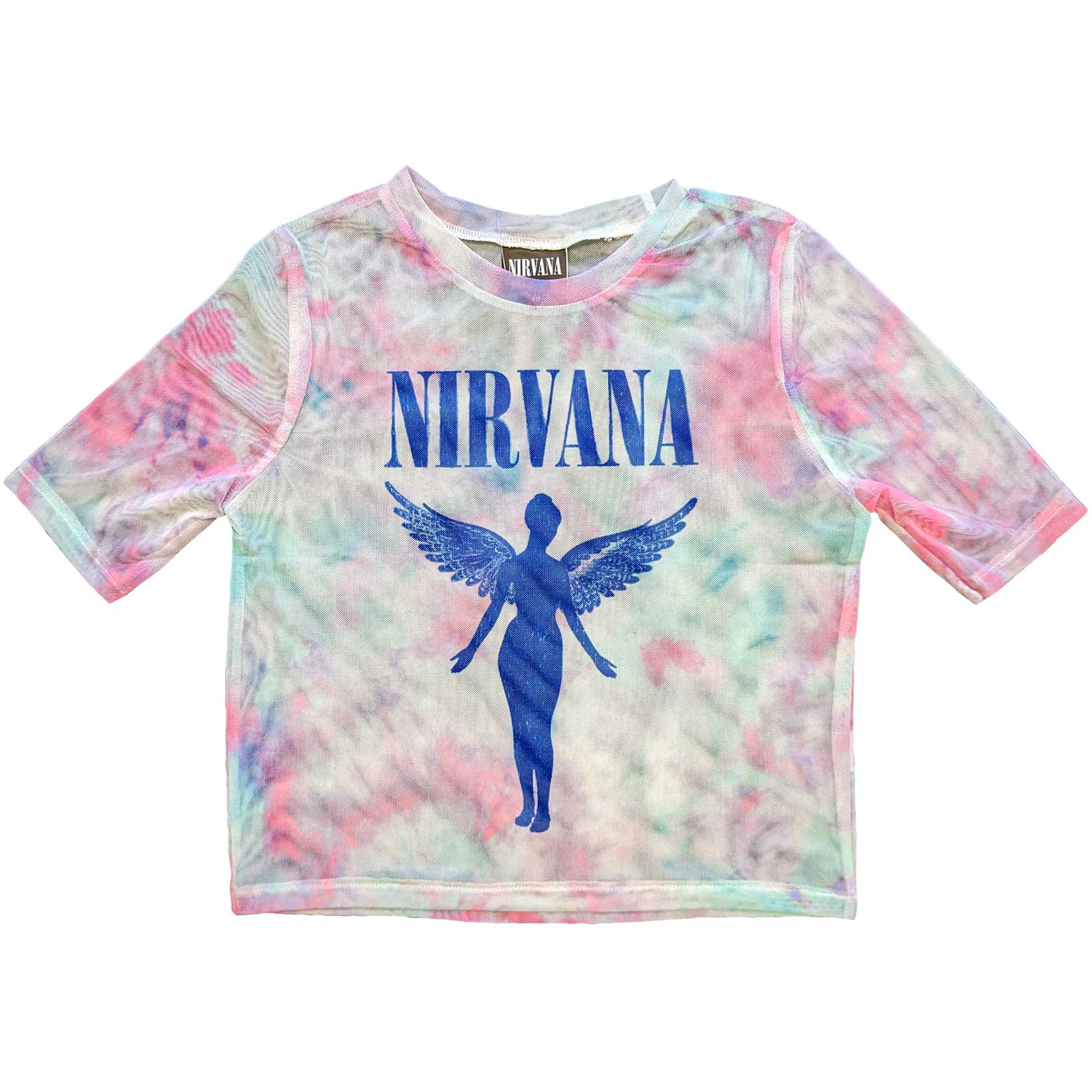 Image of Nirvana Crop Top - Angelic Blue Mono (MESH) Rock Off