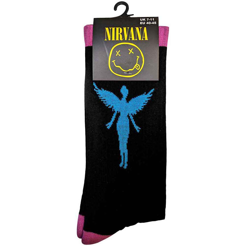 Image of Nirvana Unisex Terry Socks: In Utero Blue Angel Rock Off