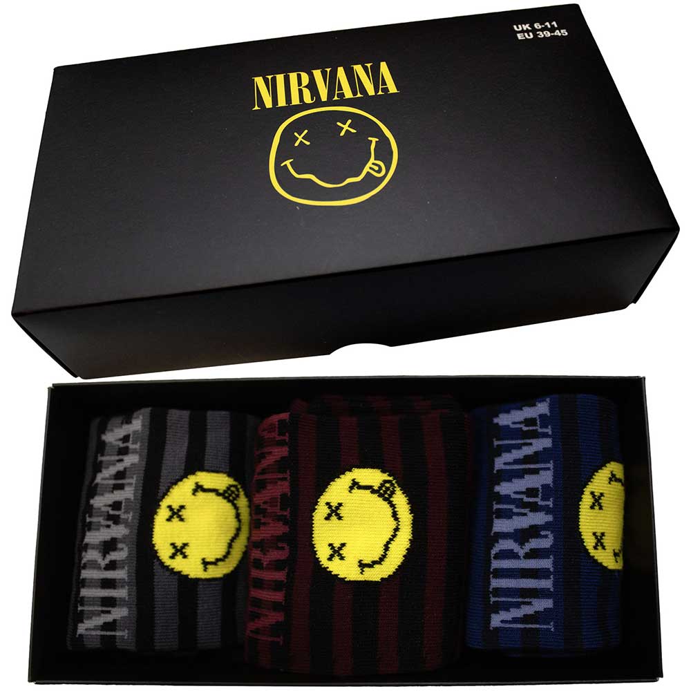 Image of Nirvana Unisex Ankle Socks Set: Smile Stripes Rock Off