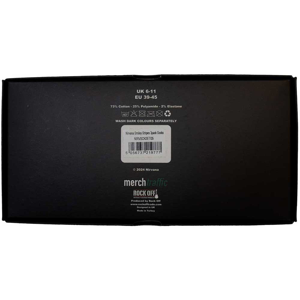 Image of Nirvana Unisex Ankle Socks Set: Smile Stripes Rock Off