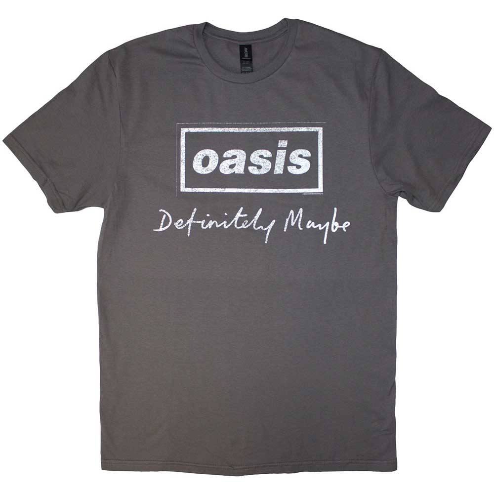 Image of Oasis Unisex T-shirt , Definitely Maybe Distressed Logo Rock Off