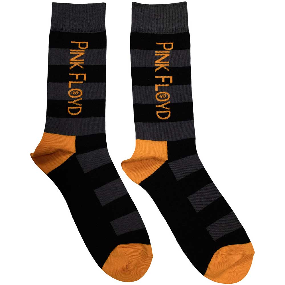 Image of Pink Floyd Unisex Ankle Socks: Orange Logo Rock Off