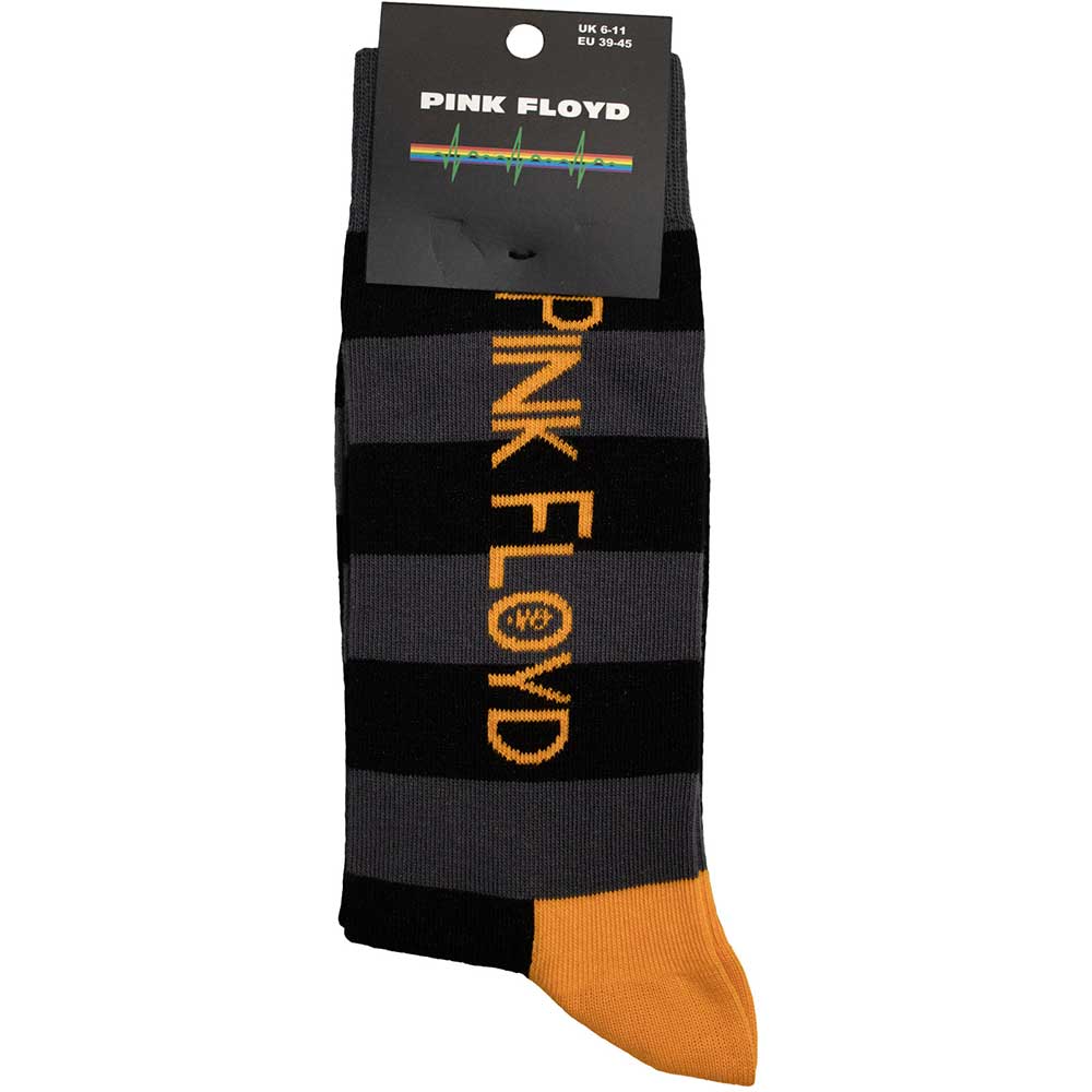 Image of Pink Floyd Unisex Ankle Socks: Orange Logo Rock Off