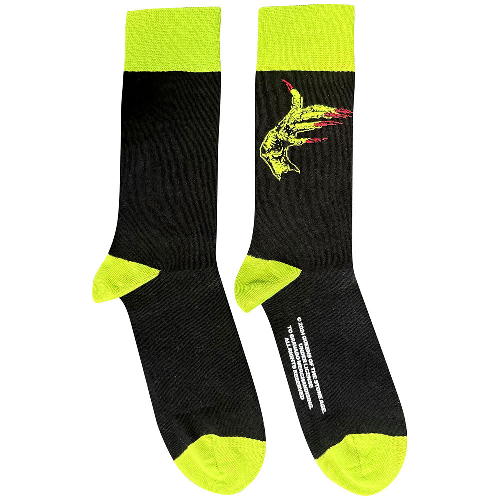 Image of Queens Of The Stone Age Unisex Ankle Socks: Green Hands Rock Off