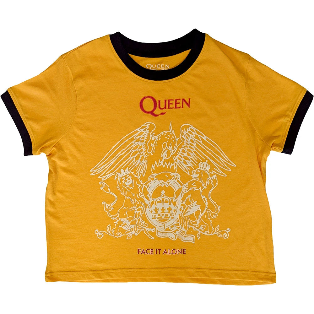 Image of Queen Ladies Crop Top: Face It Alone Crest