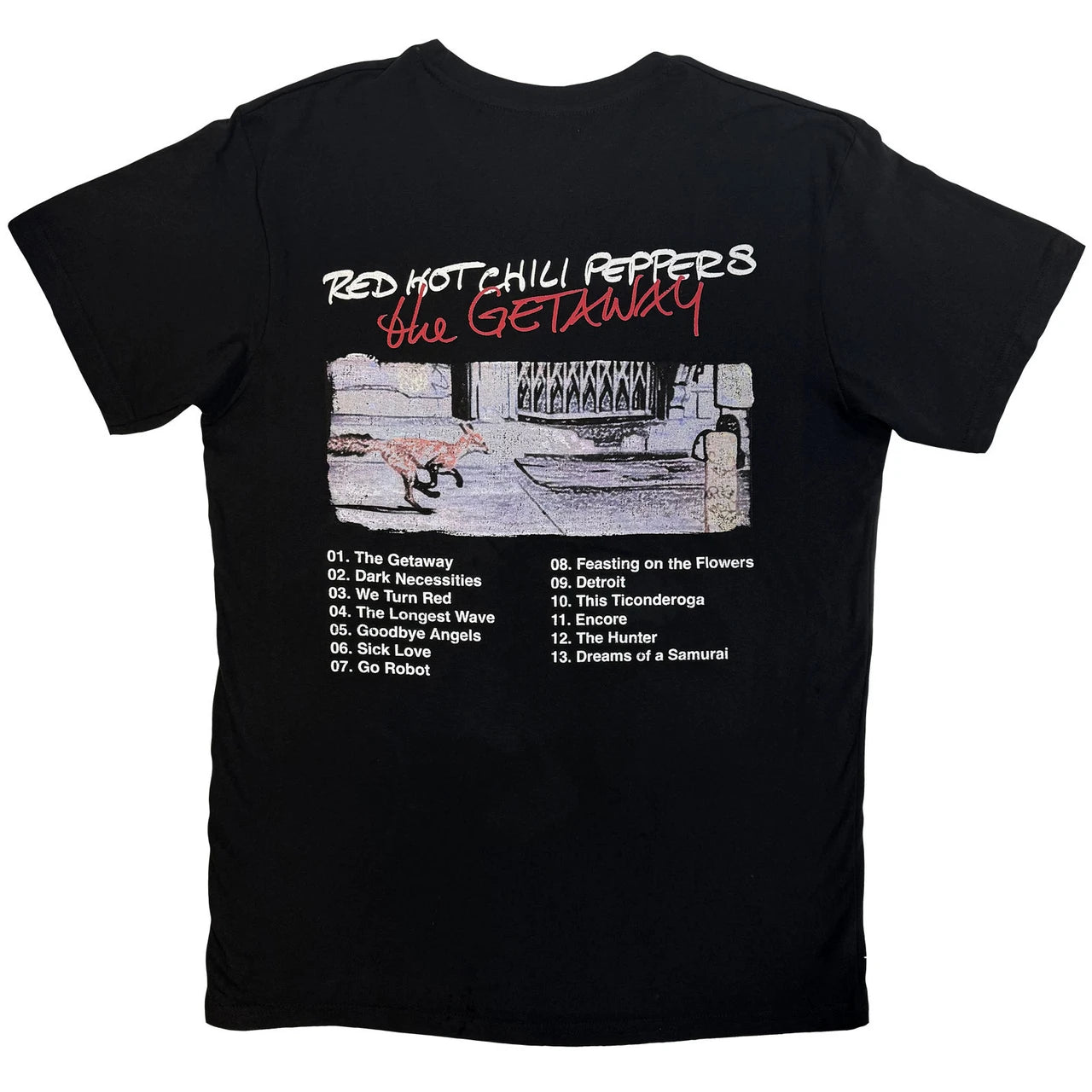 Image of Red Hot Chili Peppers Unisex Premium Carbon T-Shirt: The Getaway Tracklist