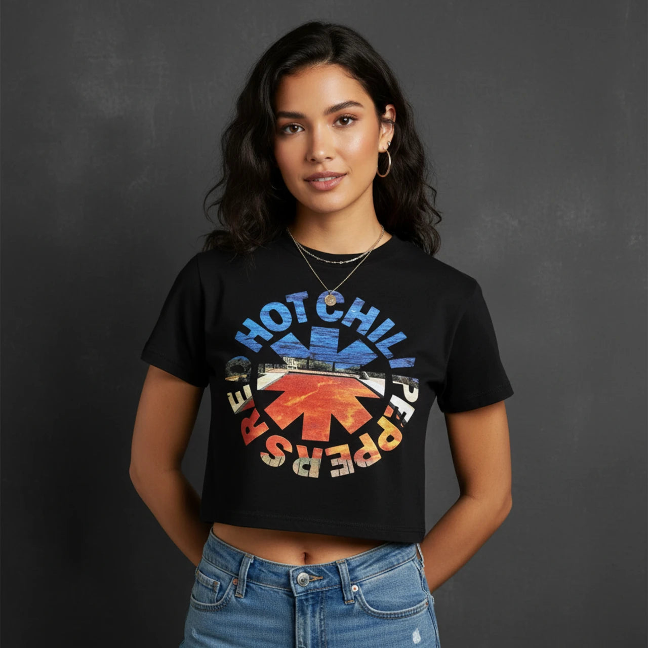 Image of Red Hot Chili Peppers Ladies Crop Top: Californication Asterisk