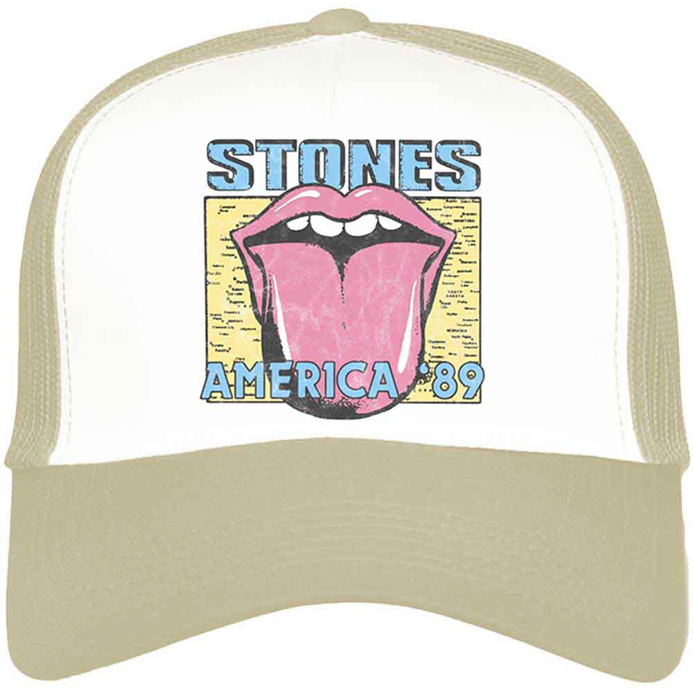 Image of The Rolling Stones Mesh Back Cap - AMERICA '89 TOUR MAP Rock Off