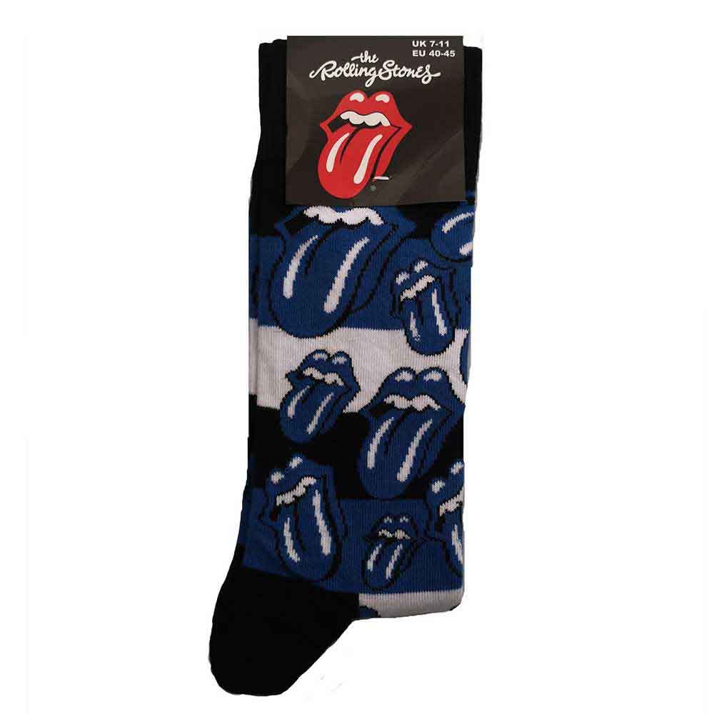 Image of The Rolling Stones Unisex Ankle Socks: Blue Tongues Rock Off