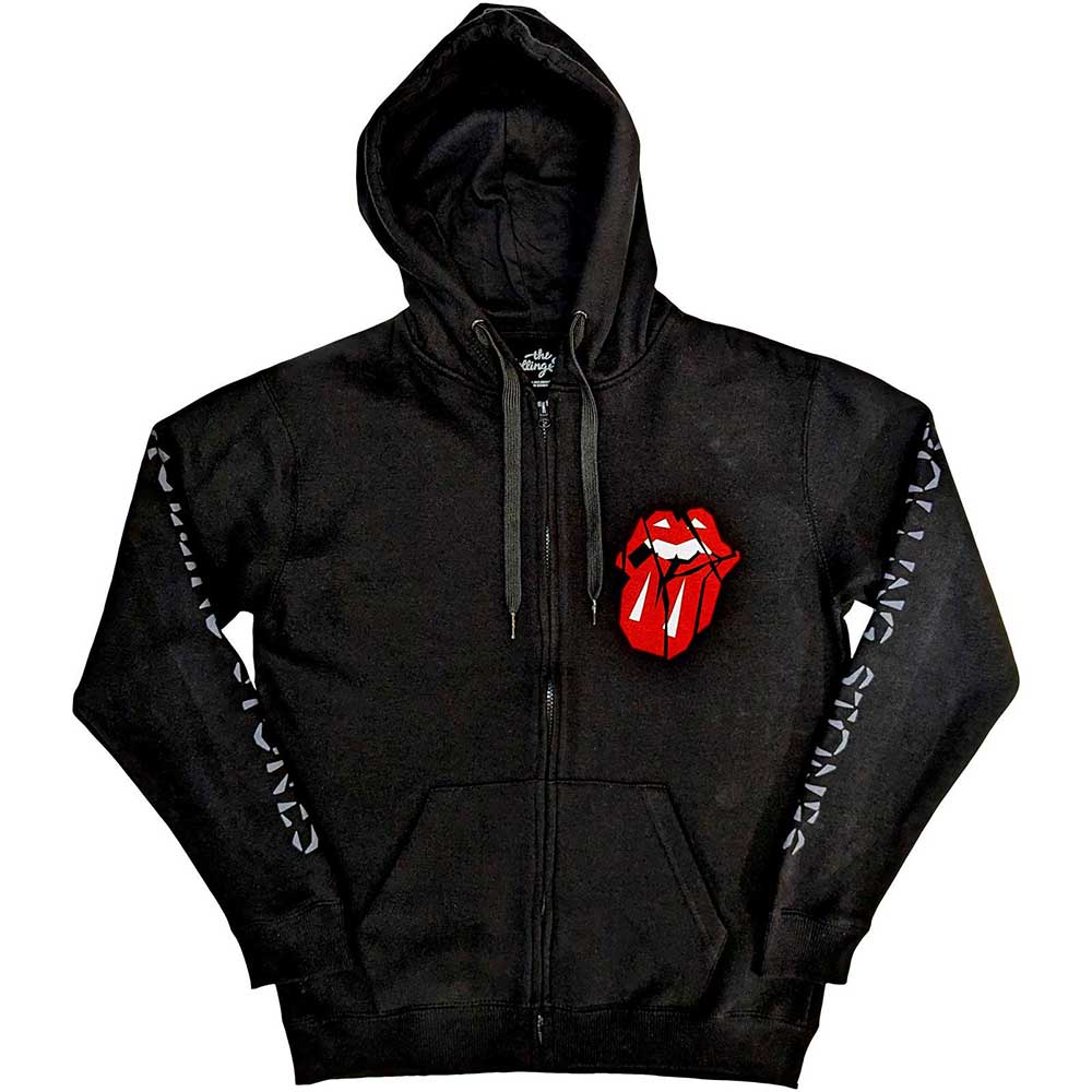 Image of The Rolling Stones Zipped Hoodie - Hackney Diamonds Shattered Tongue Rock Off