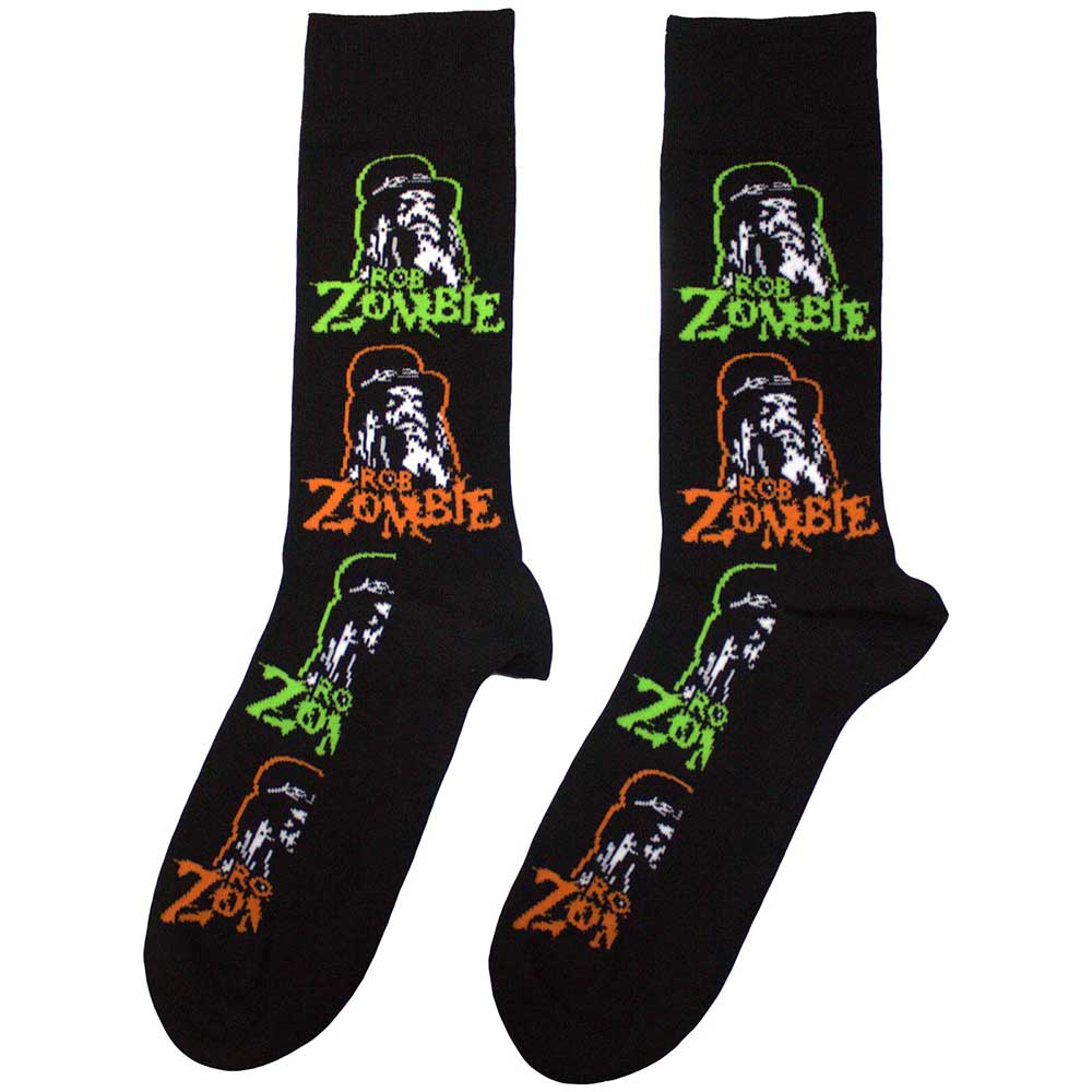 Image of Rob Zombie Unisex Ankle Socks: Multicolour Repeats Rock Off