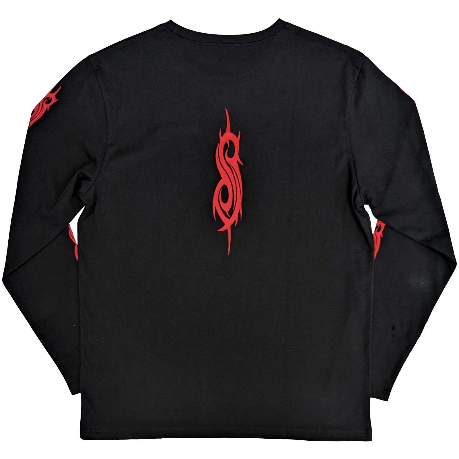 Image of Slipknot Unisex Long Sleeve T-shirt - Skeleton Flag Rock Off