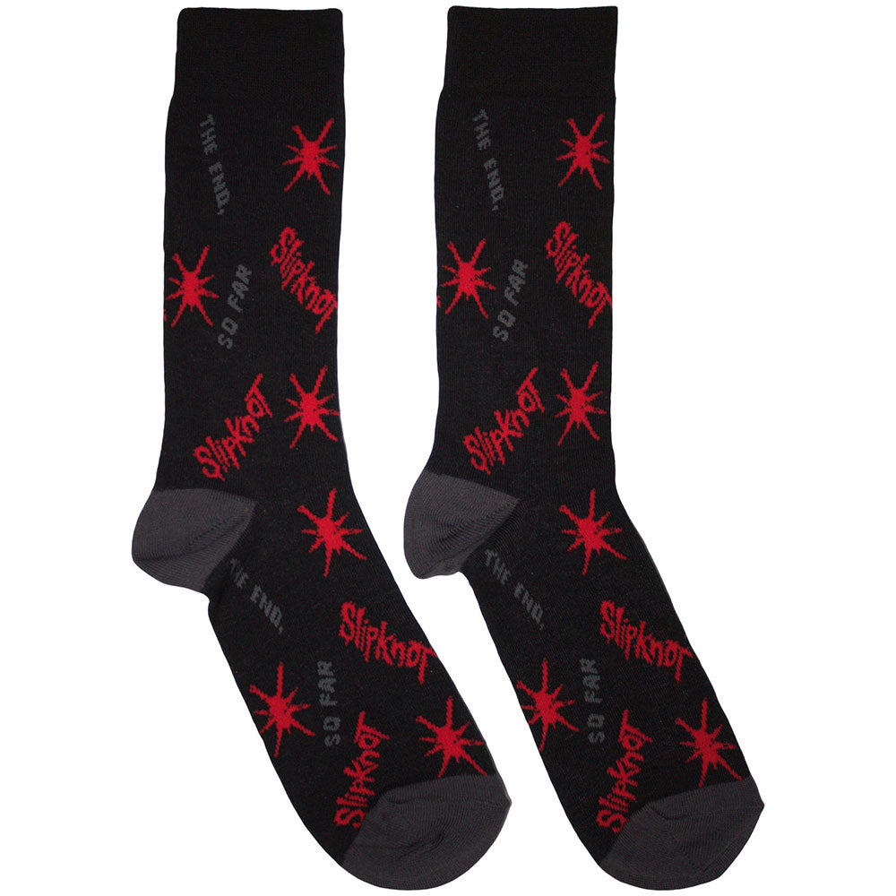 Image of Slipknot Unisex Ankle Socks: All Over Print Splat The End, So Far Rock Off
