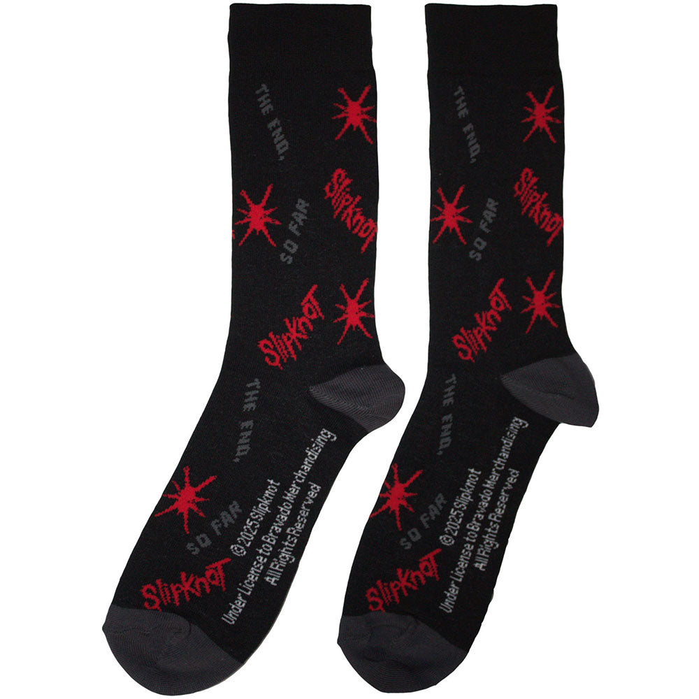 Image of Slipknot Unisex Ankle Socks: All Over Print Splat The End, So Far Rock Off