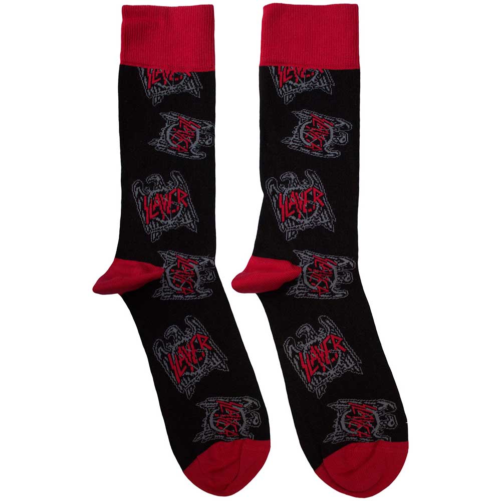 Image of Slayer Unisex Ankle Socks: Eagle Crest Pattern Rock Off