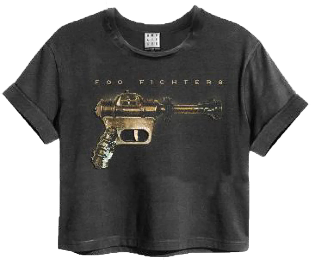 Image of Foo Fighters Crop Top T Shirt - Charcoal Amplified