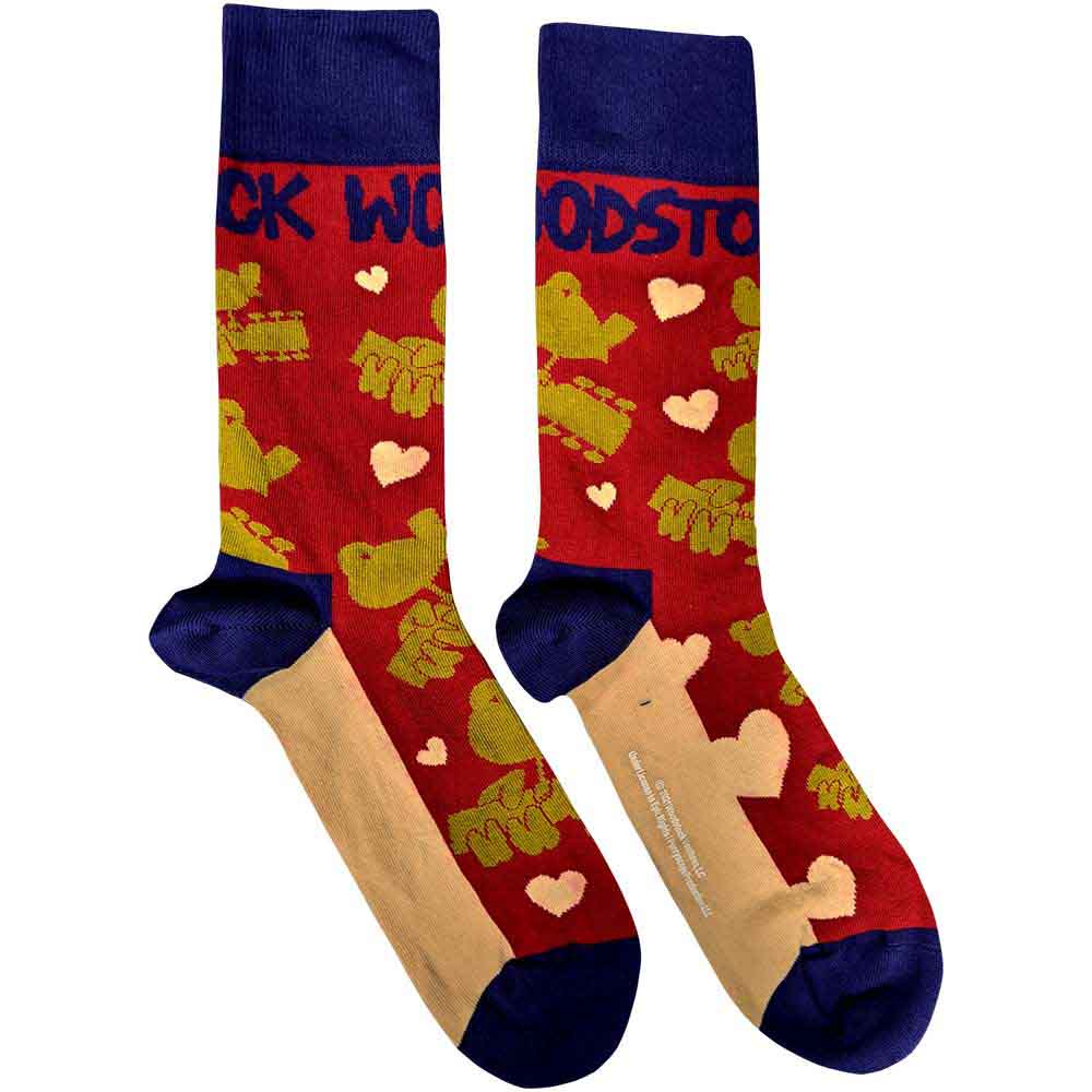 Image of Woodstock Unisex Ankle Socks :Birds & Hearts Rock Off
