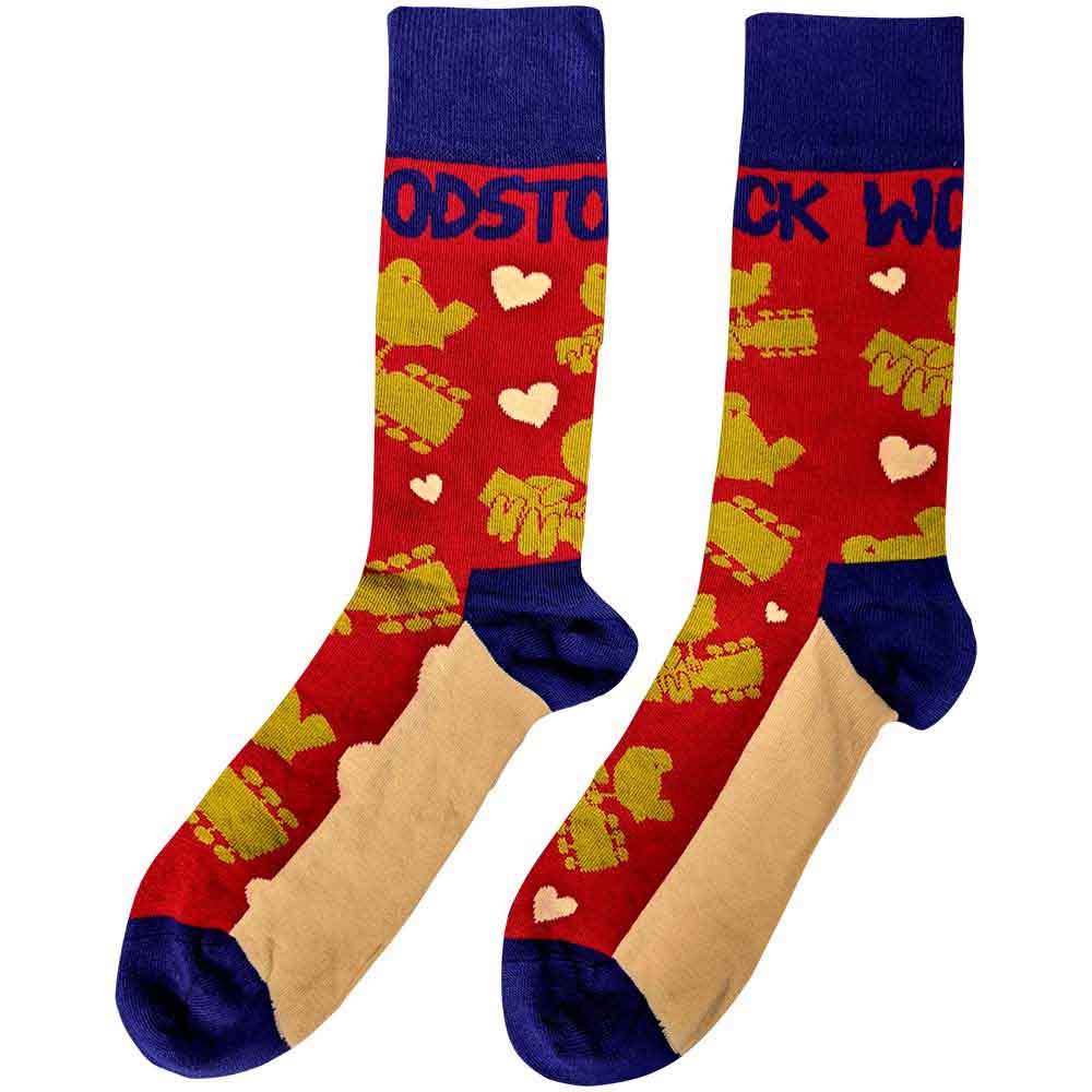 Image of Woodstock Unisex Ankle Socks :Birds & Hearts Rock Off