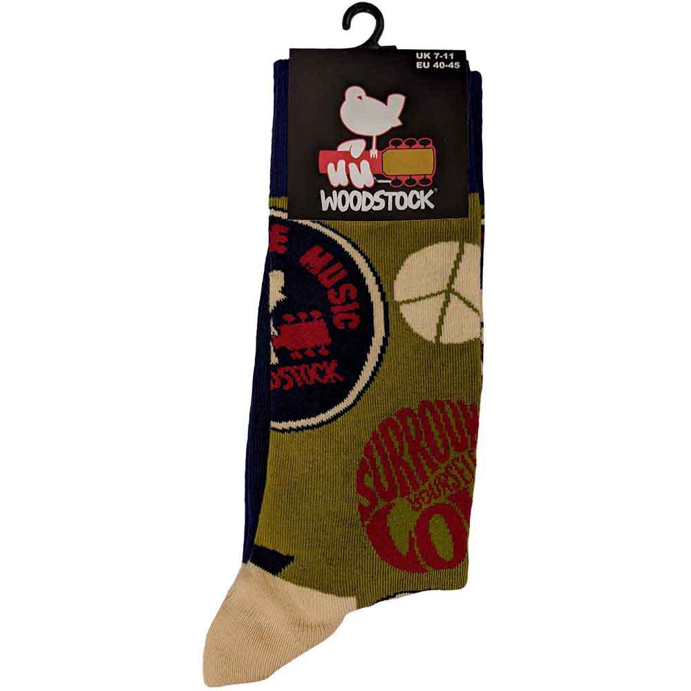 Image of Woodstock Unisex Ankle Socks : Peace - Love - Music Rock Off