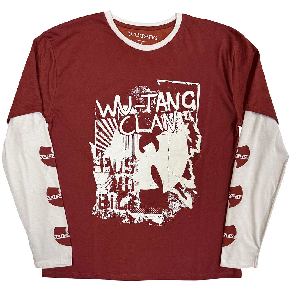 Image of Wu-Tang Clan Unisex 2 In 1 Layered Long Sleeve T-Shirt: Graffiti