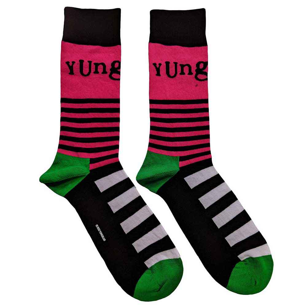 Image of Yungblud Unisex Ankle Socks : Logo & Stripes Rock Off