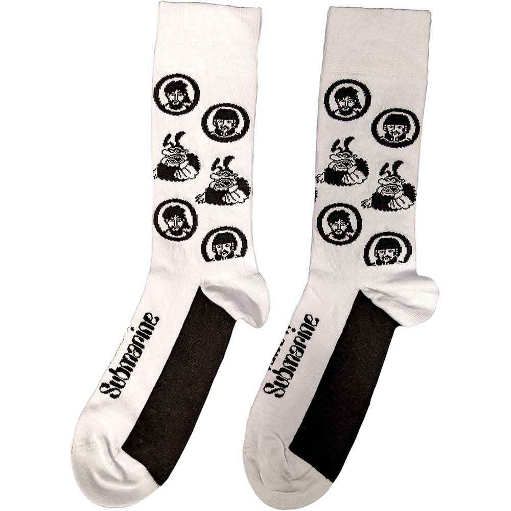 Image of The Beatles Unisex Ankle Socks - Band & Meanies Monochrome Rock Off