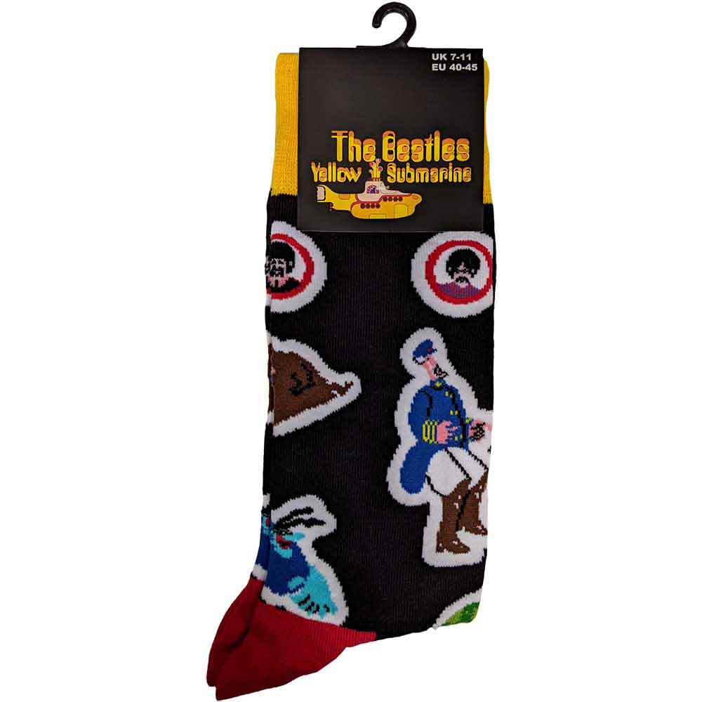 Image of The Beatles Unisex Ankle Socks - Portholes & Characters Rock Off