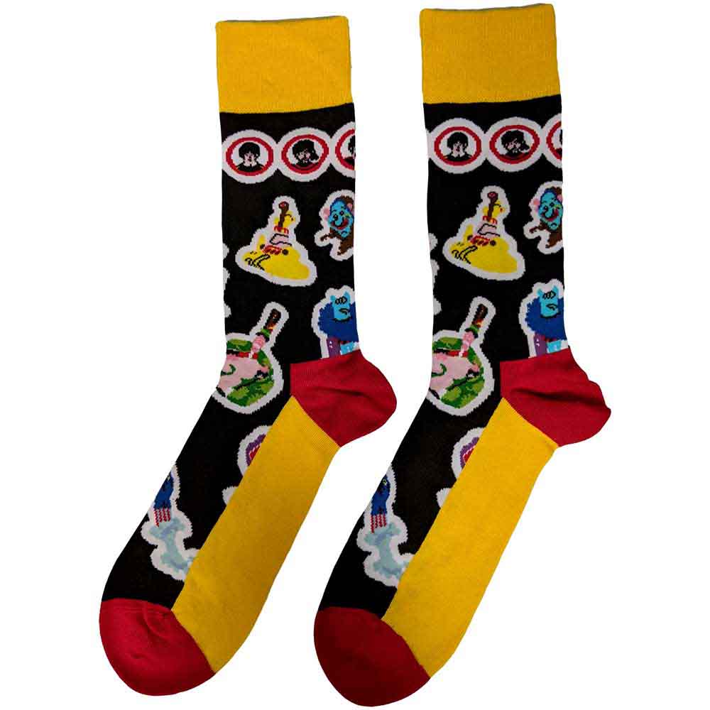 Image of The Beatles Unisex Ankle Socks - Portholes & Characters Rock Off
