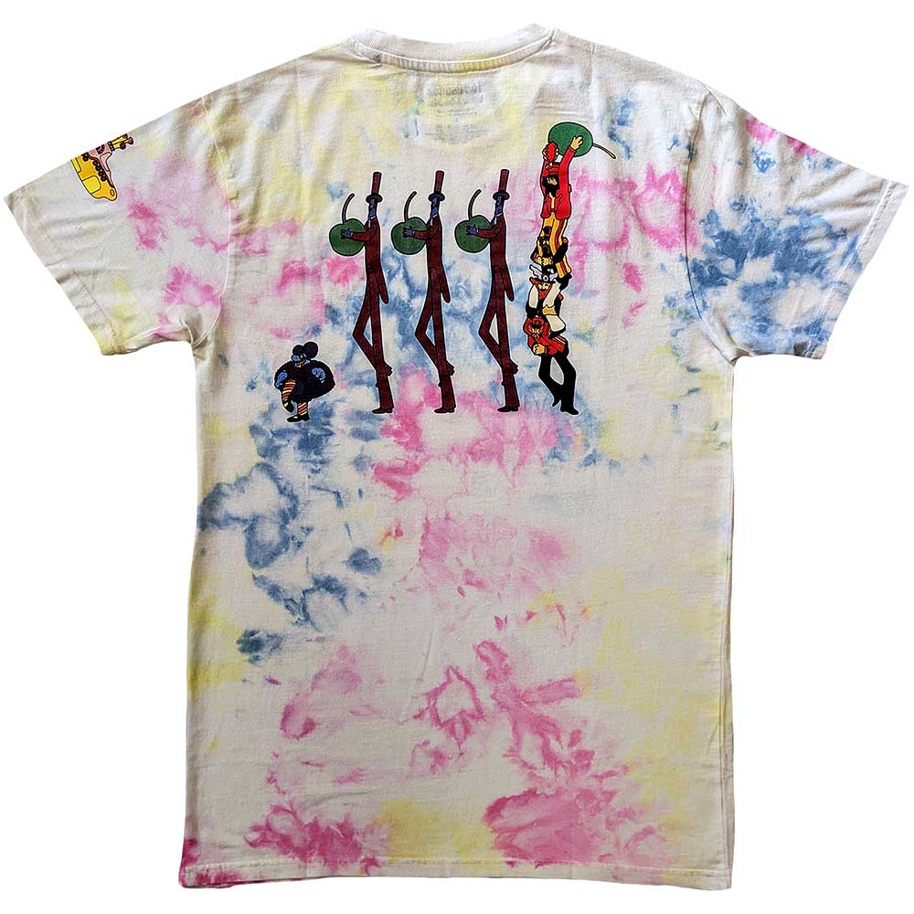 Image of The Beatles T-Shirt-Yellow Submarine - Heads & Apples Bonkers Rock Off