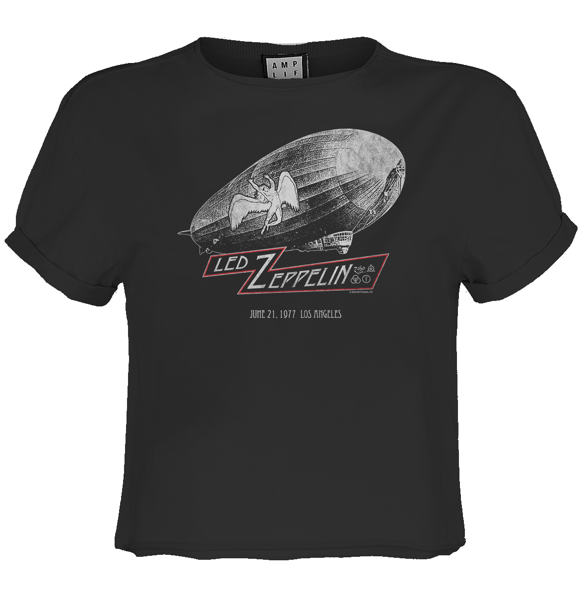 Image of Led Zeppelin Crop Top T Shirt - Blimp Square Amplified